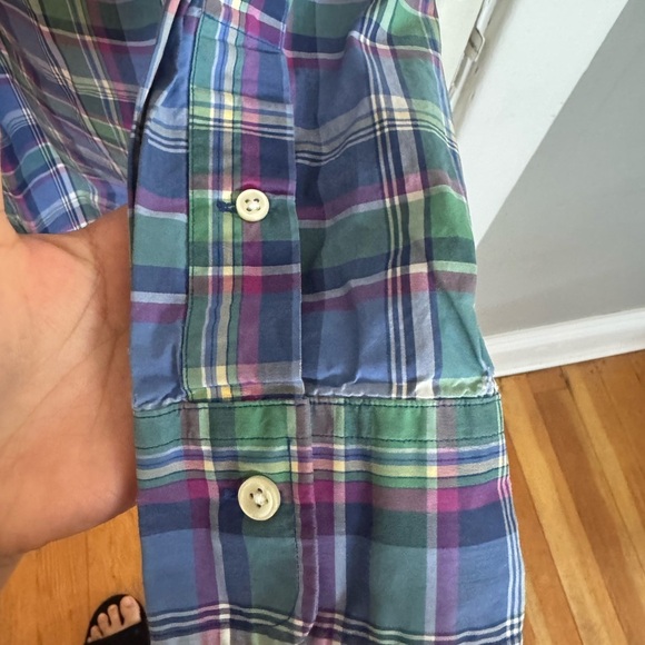 Polo by Ralph Lauren Blue and Green Casual Button Down Shirt - Picture 6 of 7